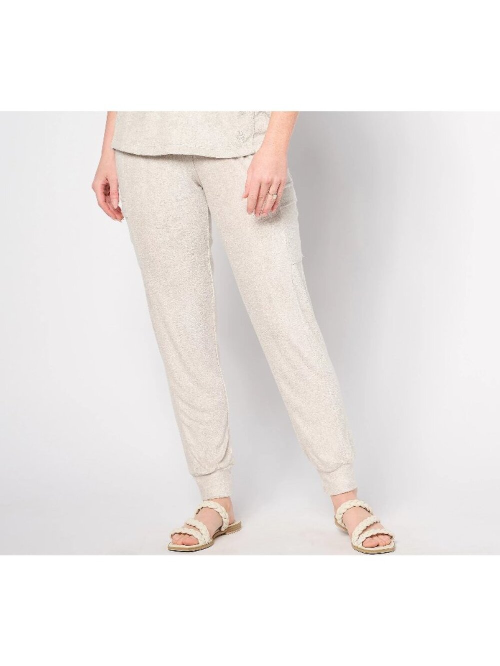 Cuddl Duds Cargo Pant 3X Baby Loop Terry Silver Lining Rayon Blend Loungewear